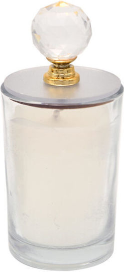 Decorative Diamond Candle Plexi Glass Lid Silver Shade 10cm Kr3l/71809 Kaliso Kls-kr3l-71809-silver