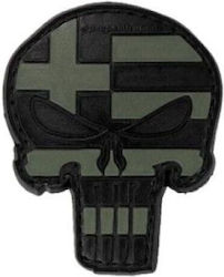 Punisher Greek Flag PVC Patch Black Khaki