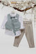 Mi Chiamo Baptism Suit with Vest for Boys Mint-Beige Ice A4752