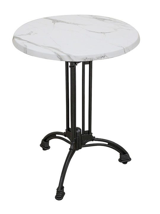 Tisch Bar für kleine Außenbereiche Zusammenklappbar City Carrara Marble 60x60x73cm
