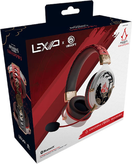 Lexip Assassin's Creed Shadows Headset Wireless Over Ear Gaming Headset with 3.5 mm / Bluetooth / USB Connectivity Multicolour for Nintendo Switch / PC / PS4 / PS5