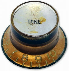 Knob Bell Reflector Tone Aged Gold Chrome Us Pots Pair 2