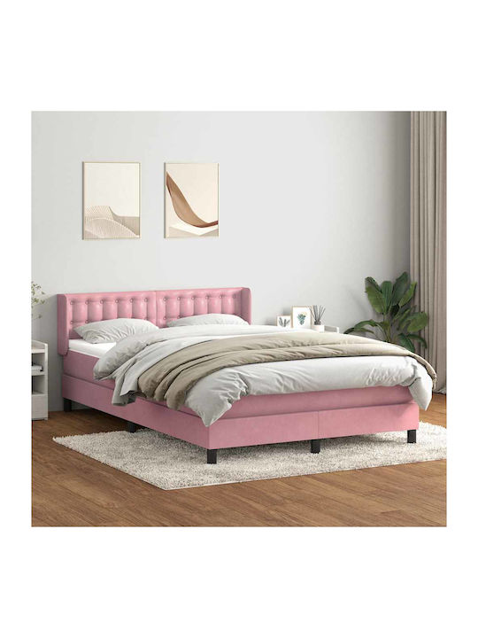Doppelbett Mit Stoff Rosa Mit Lattenrost & Matr...