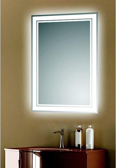 Inter Ceramic Icl 1794 Mirror Bathroom Led Lighting Touch Screen Clock Temperature Indicator Anti-fog System