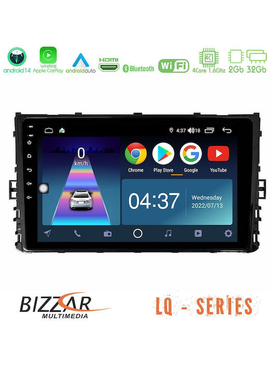 Bizzar Ηχοσύστημα Αυτοκινήτου για Volkswagen Golf / Polo / T-Cross / T-Roc / Tiguan 2013-2021 (Bluetooth/USB/WiFi/GPS/Apple-Carplay/Android-Auto) με Οθόνη Αφής 9"