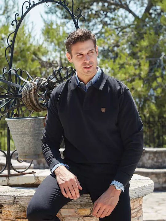 Visconti Polo Long Sleeve Blouse Black