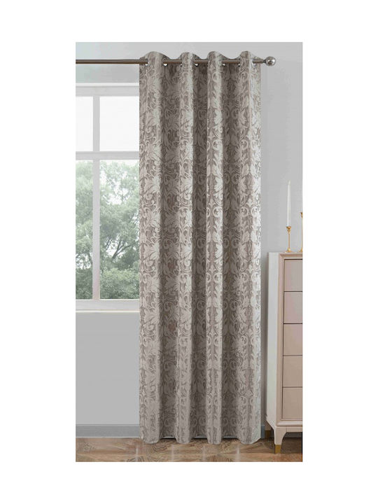 ForHome Κουρτίνα με Τρουκς Καφέ 140x260εκ.