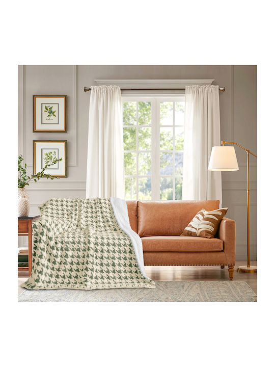 ForHome Κουβέρτα Sherpa Υπέρδιπλη 220x240εκ. Πράσινη