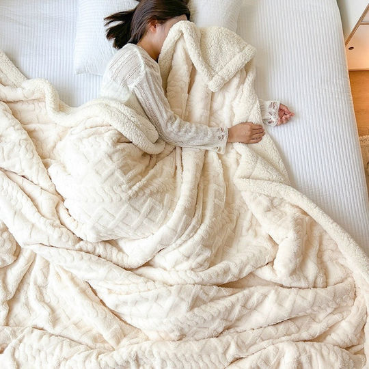 ForHome Sherpa Single Blanket 160x220cm White