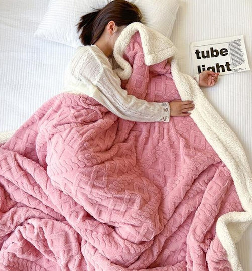 ForHome Sherpa Decke Übergröße 220x240cm Rosa