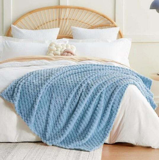 ForHome Κουβέρτα Fleece Μονή 160x220εκ. Μπλε