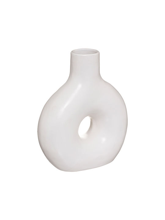 Pakketo Vază Decorativă Ceramică Wanif Albă 17x7xÎnălțime 19.5cm