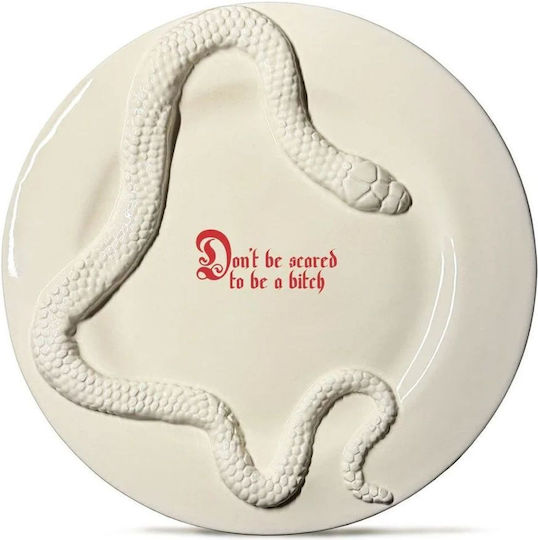 Incartato Ceramics The Forbidden Collection Διακοσμητική Πιατέλα Στρογγυλή Κεραμική Εκρού 28x28εκ.