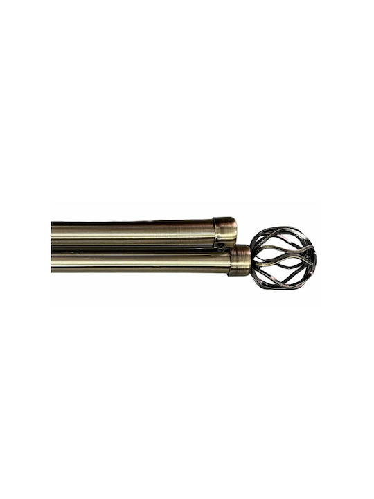ForHome Extendable Metallic Curtain Pole Single Φ28mm 160-160cm Gold