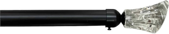 ForHome Extendable Metallic Curtain Pole Single Diameter 28mm Length 160-160cm Black LUGB-160310-YQSZ-11