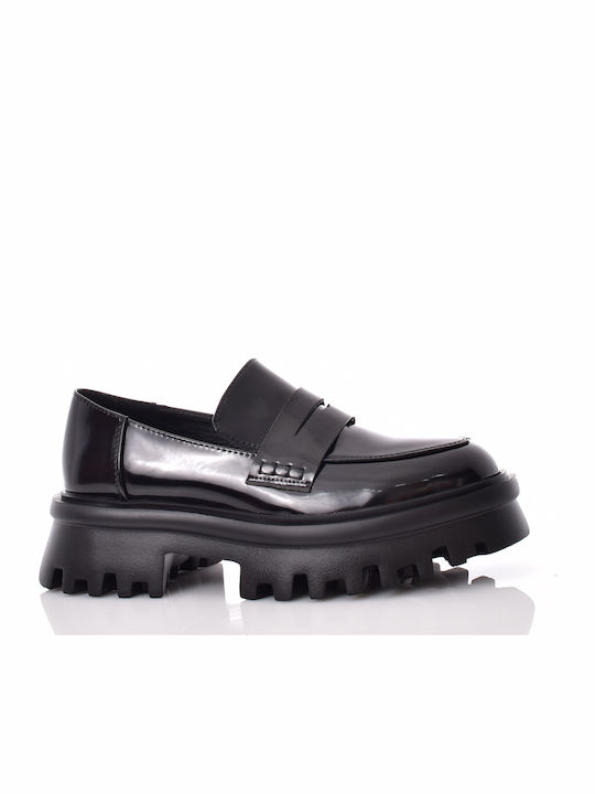 Favela Puppy Leder Damen Mokassins in Schwarz F...