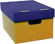 Next Cardboard Filing Box with Lid Blue A4 23x32x18cm