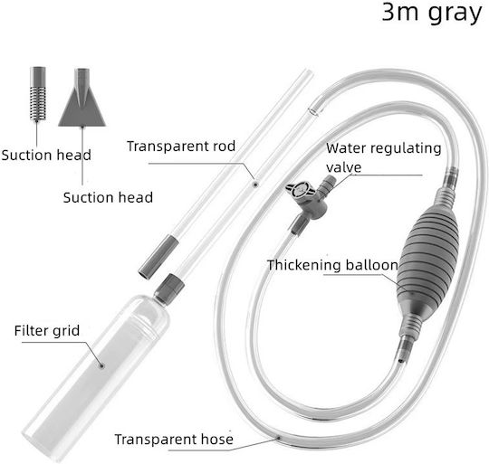 Aquarium-Reinigungspumpenventil 3m 16mm Kunststoffschlauch 3 verschiedene Zubehörteile A-Qualität