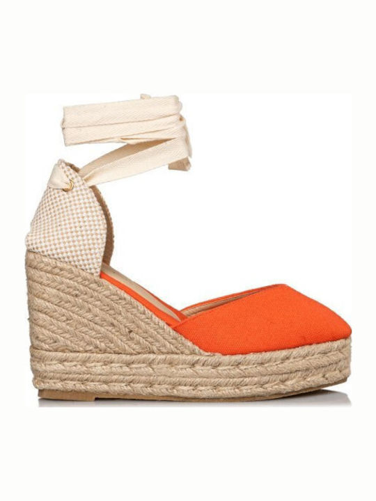 Women's Fabric Platform Espadrilles Orange