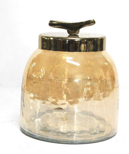 Karvounis Glass Sweet Jar with Lid Honey 15x15x18cm