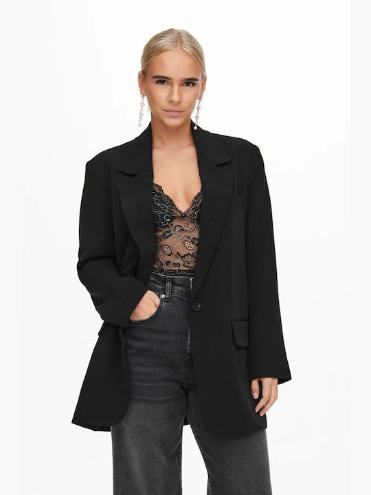 Only Long Women's Blazer Black