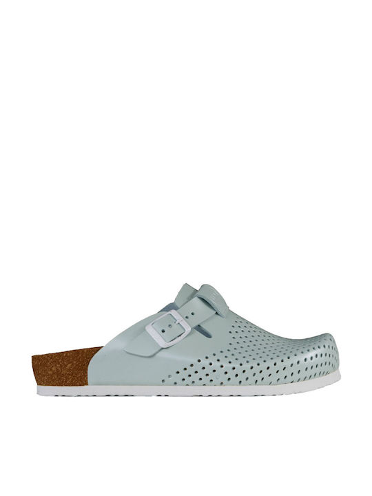 Leon Damen Leder Anatomisch Clogs Grün