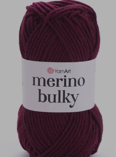 Yarnart Merino Bulky 100g Цв.577 Бордо 25% Вълна 75% Акрил