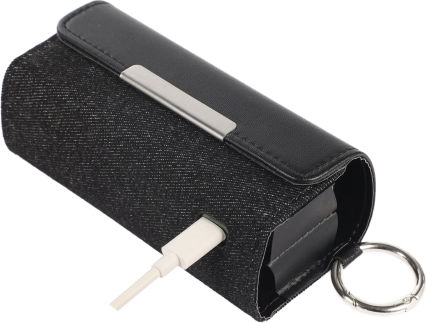 Tragbare elektronische Zigaretten-Aufbewahrungstasche Iqos Iluma Farbkontrast-Schlaufe Schwarz + Denim Schwarz
