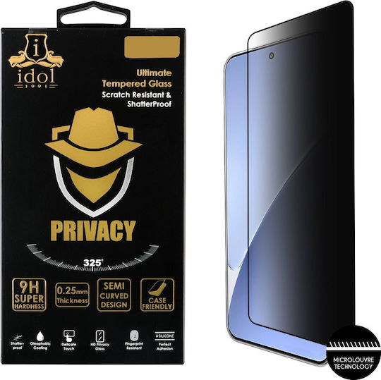 Idol 1991 0.25mm Full Glue Privacy Tempered Glass Μαύρο (Xiaomi 15 Pro)