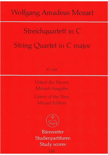 Mozart String Quartet In C Major Kv465 Pocket Score
