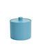 Inter Ceramic Sky Cotton Cotton Swabs Box Icca 55655 Blue Freestanding Polyresin 10.1x8cm Matte Sky Blue