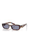 Prada Unisex Γυαλιά Ηλίου με Καφέ Ταρταρούγα Κοκκάλινο Σκελετό και Μωβ Φακό