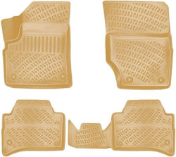 3D Tray Mats Rubber TPE Porsche Cayenne 1 2002-2010 Rizline 4 Pieces Beige