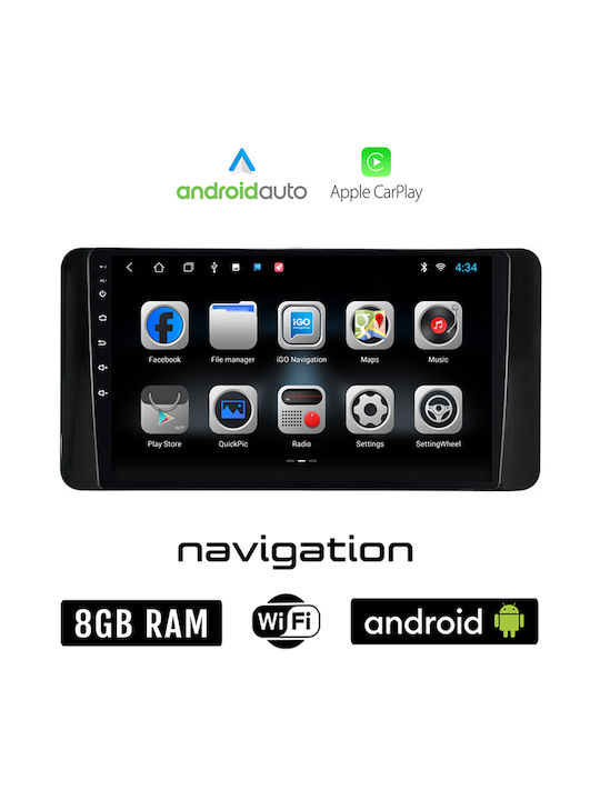 Автомобилна Аудио Система (Блутут/USB/WiFi/GPS/Apple-Carplay/Android-Auto) с Тъчскрийн 10"