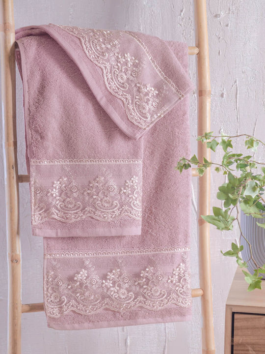 Rythmos Bath Towels Set 3 pcs Katherine Pink We...