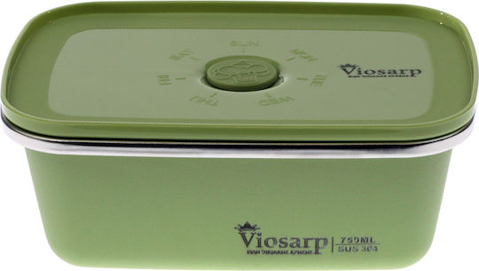 Viosarp Δοχείο Φαγητού Inox Πράσινο με Χωρίσματα 750ml