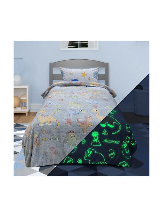 Lino Home Decke Vlies Leuchtend Grey|Light Blue 160x220cm