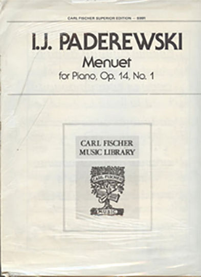 Carl Fischer Padarewski Menuet Op.14 Nr.1