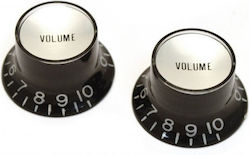 Knob Bell Reflector Volume Black Gold Us Pots Pair 2