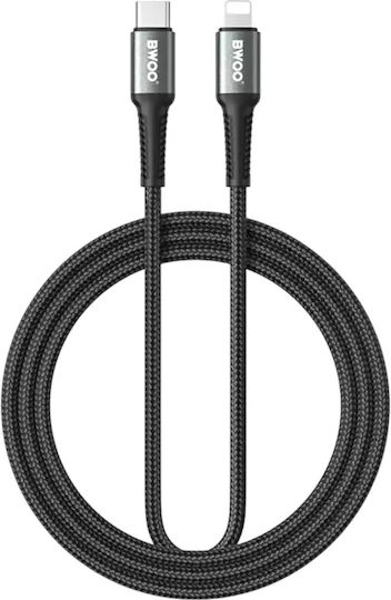 BWOO Braided USB-C to Lightning Cable 30W Μαύρο 3m