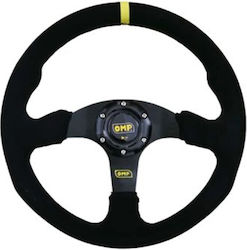 Aluminium Three Spoke Car Steering Wheel with 35cm Diameter Black/Black