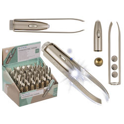 LED Light Metal Tweezers 9cm