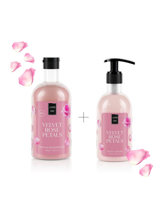 Velvet Rose Petal Σετ Περιποίησης για Ενυδάτωση & Καθαρισμό Σώματος 2τμχ