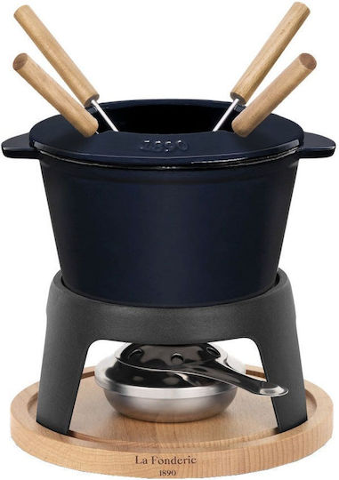 HKoenig Mont D'arbois Vas pentru Fondue cu lumină de ceai Din fonta Albastru
