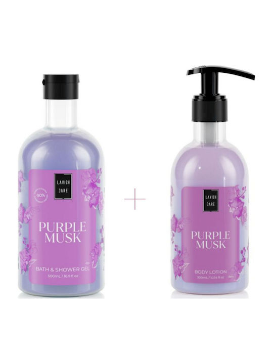 Lavish Care Purple Musk Skin Care Set for Moisturizing & Body Cleaning 2pcs