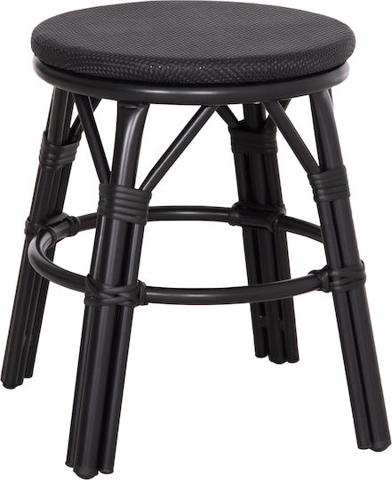 Garden Stool Outdoor Aluminum Chino Black 36x36x46cm