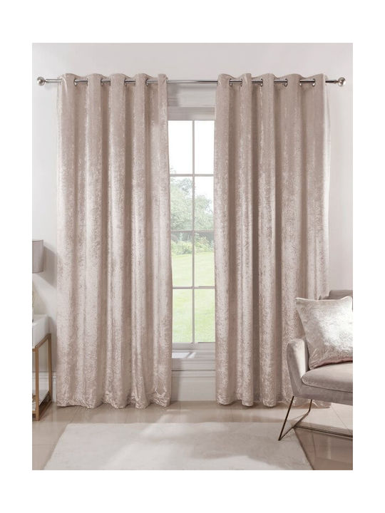 Κουρτίνα με Τρουκς Luxury Velour Καφέ 280x290εκ.