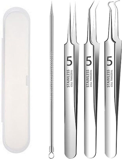 Σετ 4 Ατσάλινα Εργαλεία Περιποίησης Προσώπου & Αφαίρεσης Στιγμάτων
