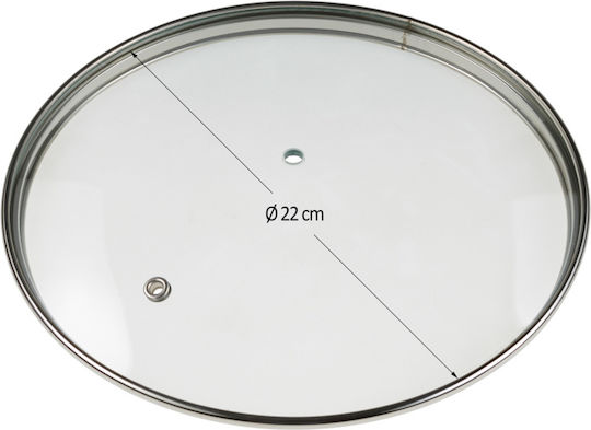 Καπάκι Κατσαρόλας Γυάλινο Φ22 Cm