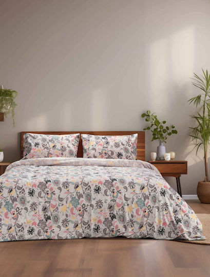 Madi Sprigs Σετ Σεντόνια King Size με Λάστιχο 180x200+30εκ. Blaze (4τμχ)